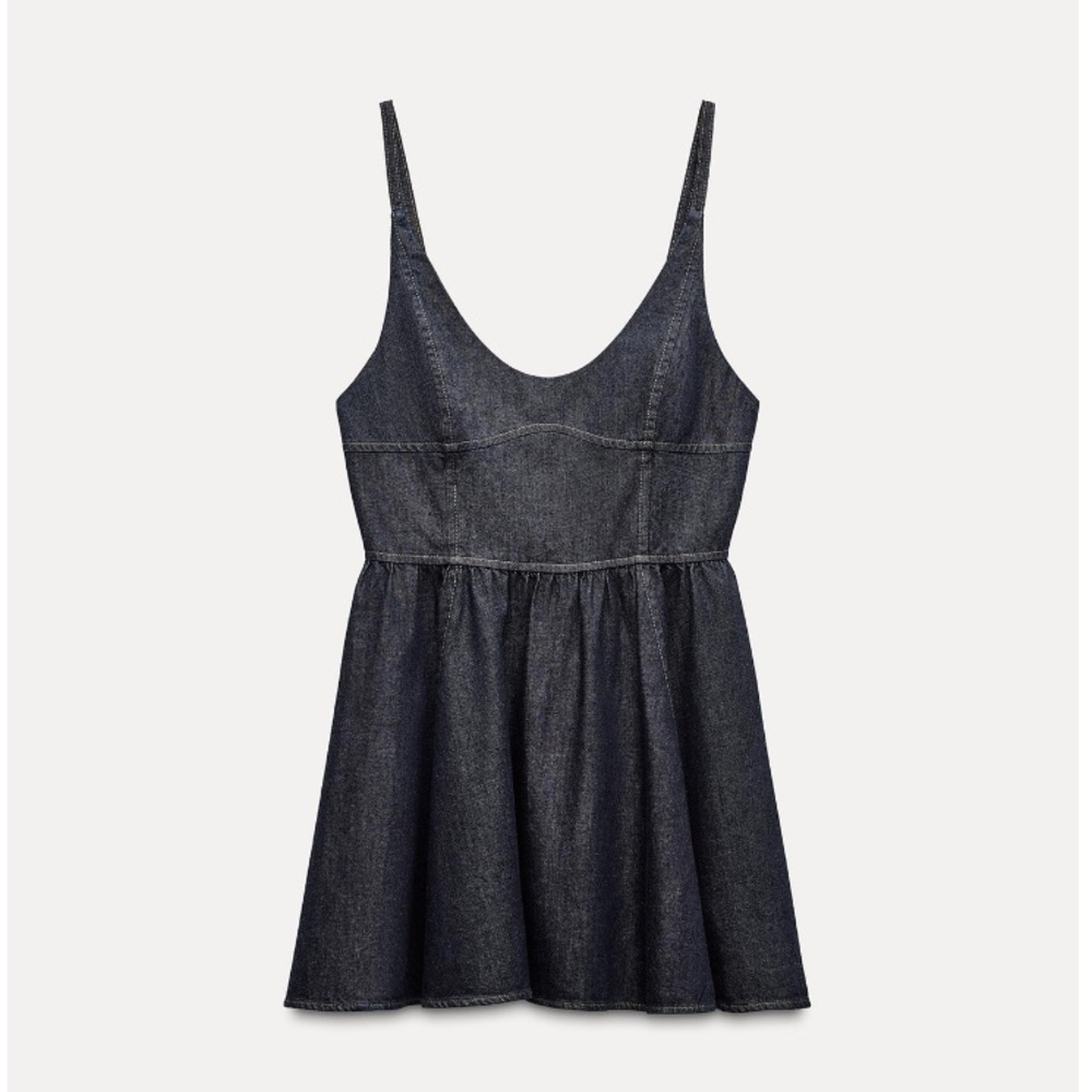 NEW! Zara Denim Pinafore Dress - Picture 4 of 10